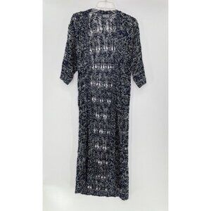 UO‎ Lucca Couture Women’s Open Knit Blue & White Marled Duster Size XS